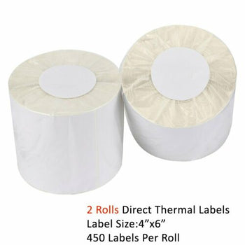 2 Rolls High Quality Best Direct Thermal Labels 450 Labels/Roll 4