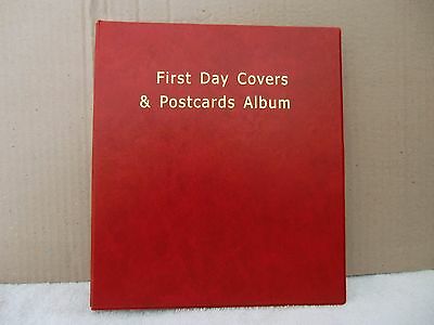 Best Postcard Collectors Album Photo Book & First Day Covers (Red)